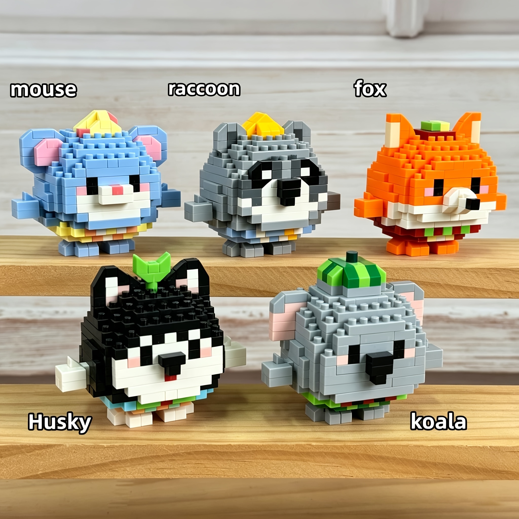 Cute Spherical Animal Mini Blocks, Educational Gift